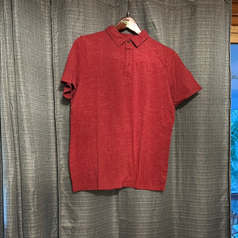 Classic Red Polo Shirt with Textured Fabric